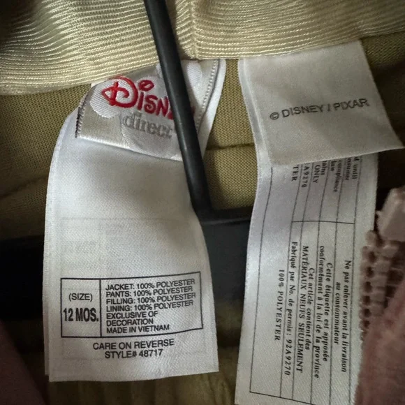 Disney Olive Green and Brown Squirt Turtle Costume Hoodie & Pants 12 months - Picture 5 of 9
